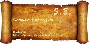 Sommer Bertolda névjegykártya